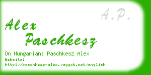 alex paschkesz business card